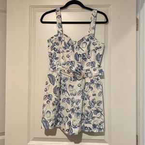 Blue and white romper